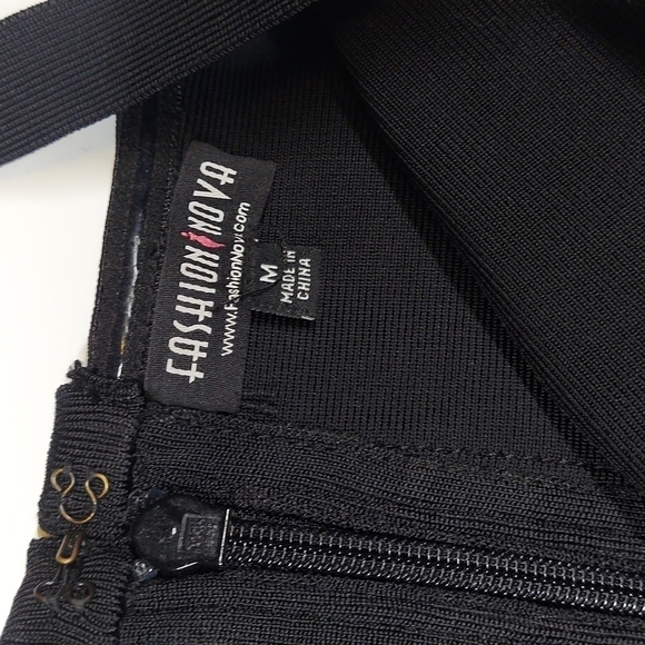 Fashion Nova Bandage Black Dress Size Medium - Picture 4 of 9